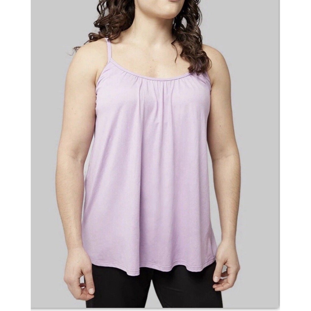 32 DEGREES Women's Cool Tank Cami with Built-in Cups Relaxed Fit Size M Purple